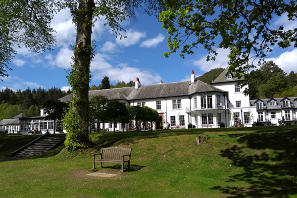 The lawns at the back of the hotel